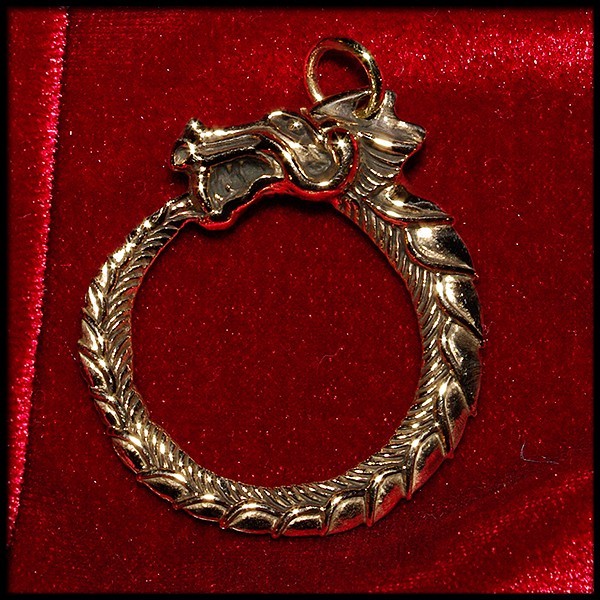 Wikinger Midgard Schlange Anhänger in Bronze, Accessoire für Historische Gewandungen, Reenactment un