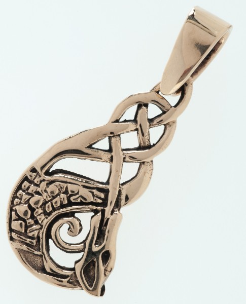 Keltisches Amulett, Anhänger 'Tynan – Keltischer Schutzdrache' aus Bronze- Mittelalter, Larp, Reenac