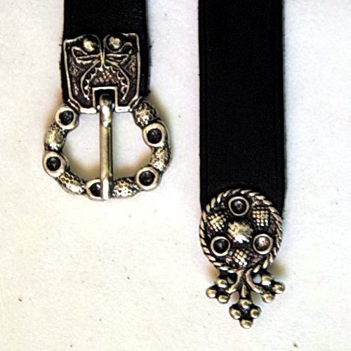 Spätmittelalterlicher Ledergürtel mit Riemenende aus England 2,0 cm breit - Accessoire für Mittelalt