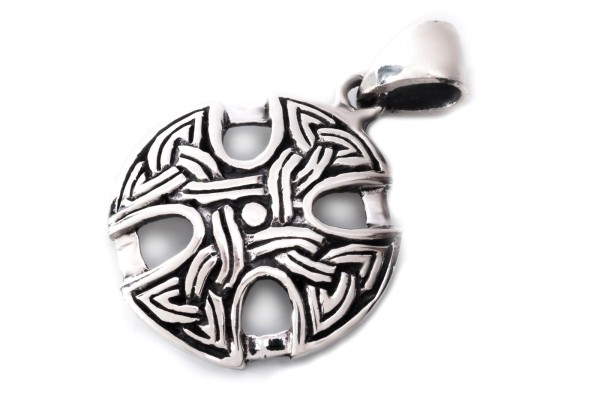 Keltisches Amulett, Anhänger 'Arian - Keltisches Kreuz' aus Silber 925- Mittelalter, Larp, Reenactme