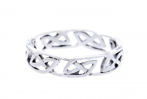 Alauni Silber 925 Ring im keltischen Stil - Schmuck Accessoire für Historische Gewandungen, Reenactm