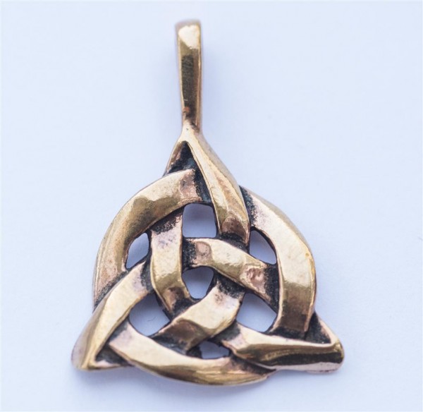 Keltisches Amulett, Anhänger 'Taliesins Knoten klein' aus Bronze- Mittelalter, Larp, Reenactment Sch