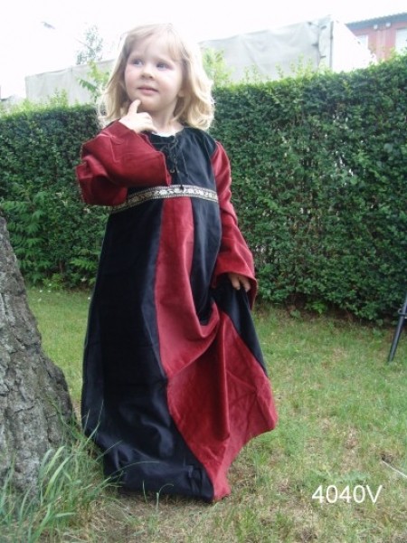 Mädchen Kleid Samt Prinzessinenkleid - Kostüm Gewand für Mittelalter, Larp & Reenactment Kinder