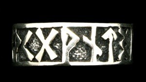 Runenring Wikingerring Runen Silber 925 - Schmuck Accessoire für Historische Gewandungen, Reenactmen