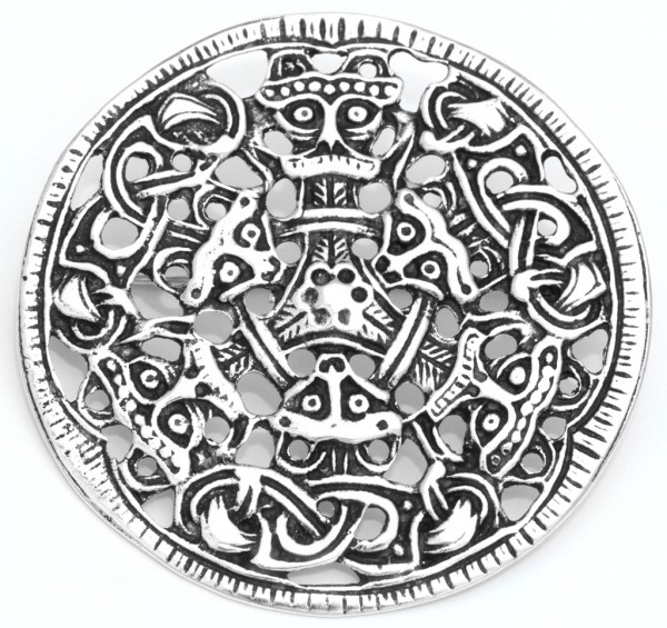 Fibel Brosche 'Hagal Viking' aus Silber 925 - Mittelalter, Larp, Fantasy Schmuck