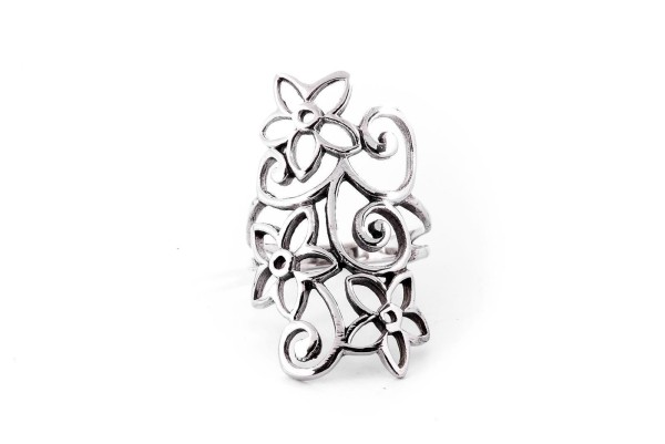 Silber Ring floral - Langer Elfen Damenring TARA Silber 925