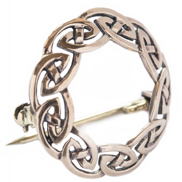 Fibel Brosche 'Niana - Keltischer Knoten' aus Bronze - Mittelalter, Larp, Fantasy Schmuck