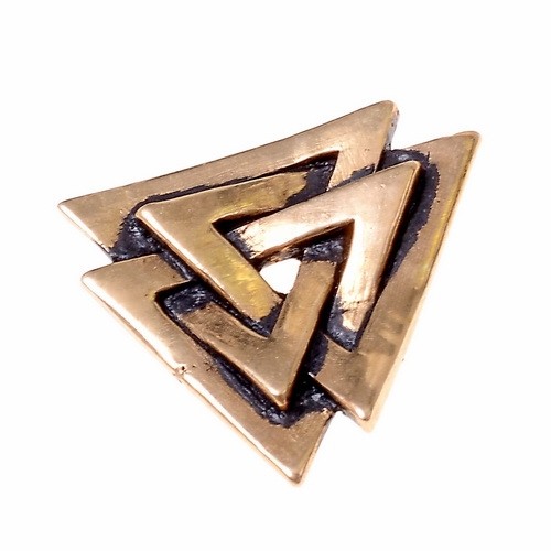 Valknut Amulet Bronze - Replik Nachbildung nach Abbildungen