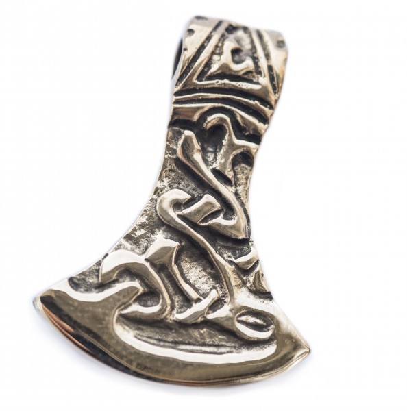 Keltisches Amulett, Anhänger 'Thorwyn – Keltische Axt' aus Bronze- Mittelalter, Larp, Reenactment Sc
