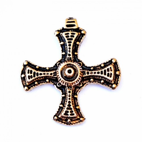 Bronze Anhänger 'Cuthbert Kreuz' - Accessoire, Schmuck für Mittelalter, LARP und Alltag