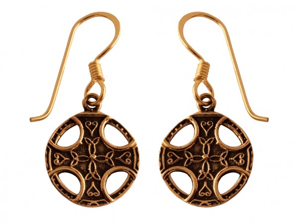 Ohrhänger 'Keltisches Kreuz' Bronze Schmuck für Mittelalter, Reenactment und Larp