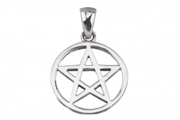 Amulett, Anhänger 'Silbernes Pentagramm' aus Silber 925 - Mittelalter, Larp, Fantasy Schmuck