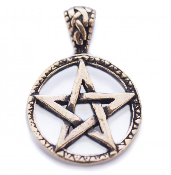 Keltisches Amulett, Anhänger 'Morgan – Keltisches Pentagramm' aus Bronze- Mittelalter, Larp, Reenact