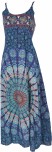 Maxikleid, Boho Sommerkleid - blau Mandala- Ethno Goa Hippie Mode