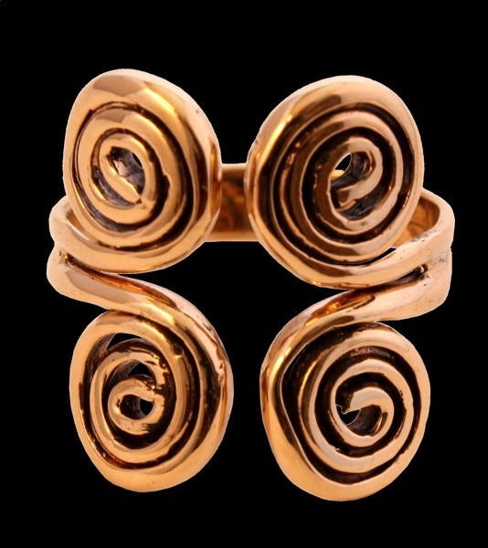 Wikingerring Doppelspirale des Lebens Bronze - Schmuck Accessoire für Historische Gewandungen, Reena
