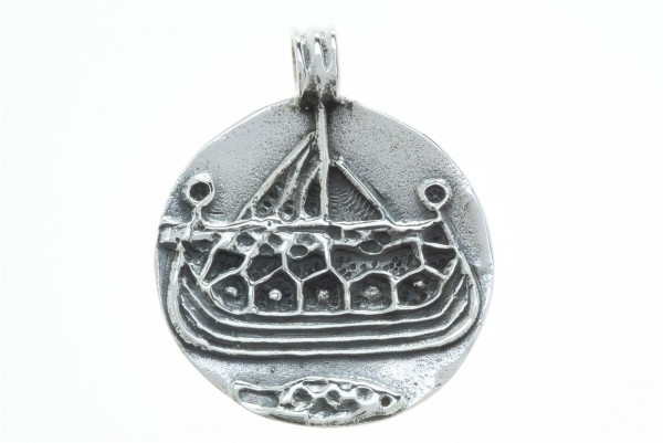 Wikinger Anhänger 'Sörvi - Schiffsmünze aus Haithabu' aus Silber 925 - Mittelalter, Larp, Reenactmen