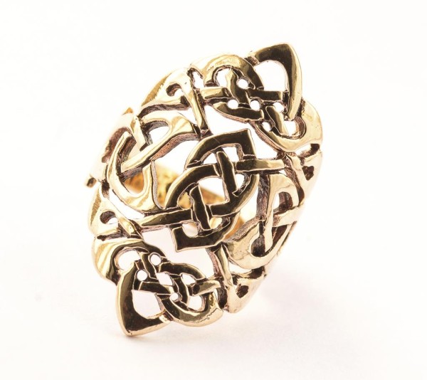 Rigani Bronze Ring im keltischen Stil - Schmuck Accessoire für Historische Gewandungen, Reenactment