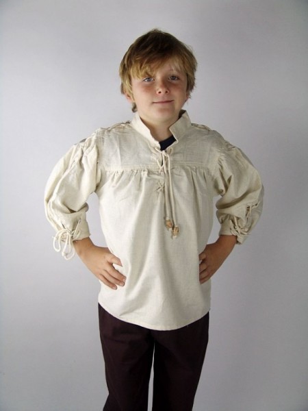Kinderhemd mit geschnürten Ärmeln Mittelalterhemd für Kinder - Gewand für Mittelalter, Larp und Reen