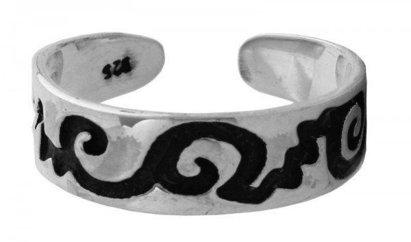 Zehenring Tribal Spirals Silber 925 - Schmuck Accessoire für Historische Gewandungen, Reenactment un