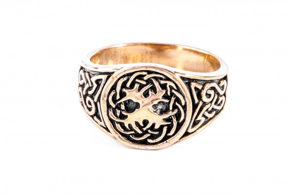 Weltenesche Bronze Ring im keltischen Stil - Schmuck Accessoire für Historische Gewandungen, Reenact