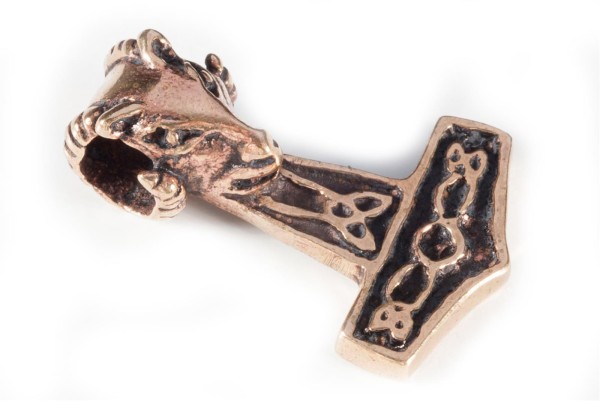 Thorshammer Mjölnir Anhänger 'Ram - Widderhammer' aus Bronze - Mittelalter, Larp, Reenactment Schmuc