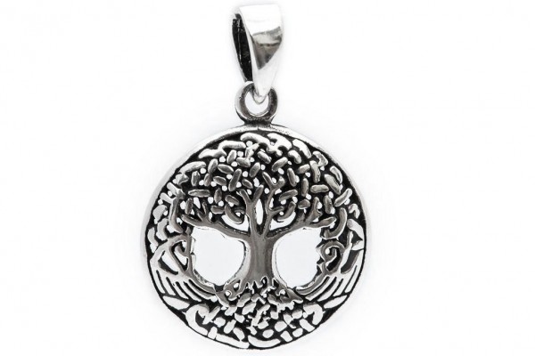 Keltisches Amulett, Anhänger 'Yggdrasil klein' aus Silber 925- Mittelalter, Larp, Reenactment Schmuc
