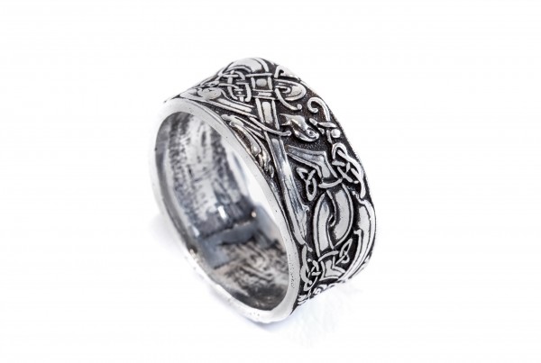 Ring Silberring 'Raving' Wikinger Schmuck Ring mit Ornament