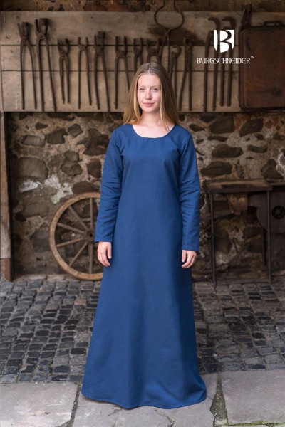 Unterkleid Freya, Waidblau Mittelalterliches vom Burgschneider