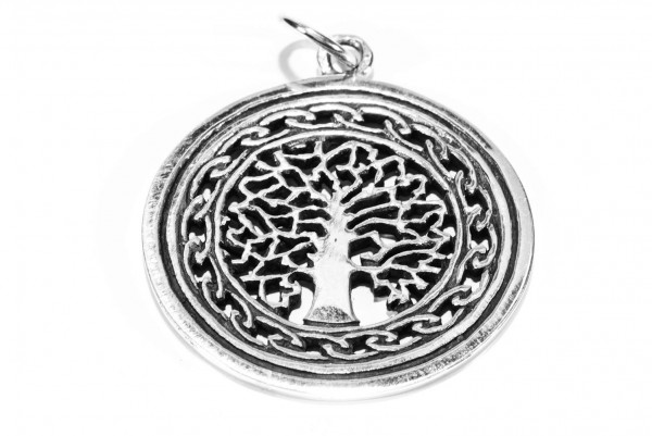Keltisches Amulett, Anhänger 'Daimhin - Keltische Buche' aus Silber 925- Mittelalter, Larp, Reenactm