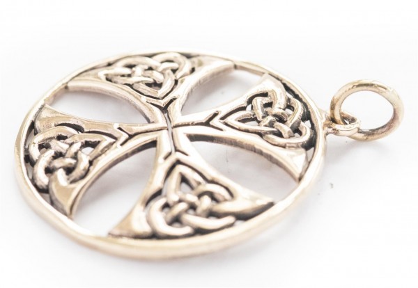 Keltisches Amulett, Anhänger 'Kreuz der Kelten' aus Bronze- Mittelalter, Larp, Reenactment Schmuck