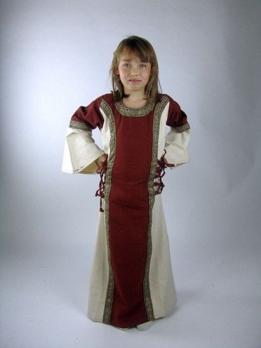 Mädchen Kleid mit Schnürung und Borte - Kostüm Gewand für Mittelalter, Larp & Reenactment Kinder
