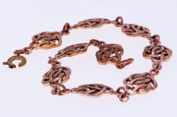 Armkette aus Bronze mit keltischer Ornamentik - Bronze- und Silberschmuck für Reenactment, LARP und