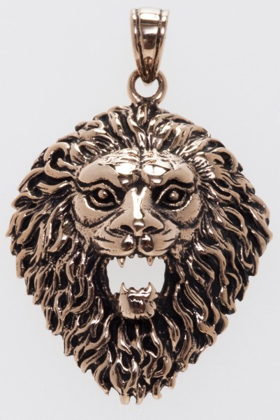 Amulett, Anhänger 'Lion Löwe' aus Bronze - Mittelalter, Larp, Fantasy Schmuck