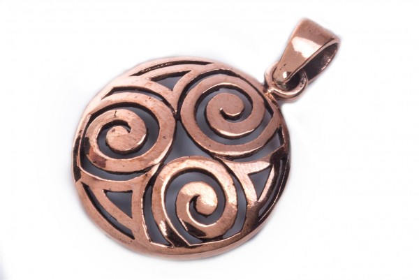 Keltisches Amulett, Anhänger 'Spirals' aus Bronze- Mittelalter, Larp, Reenactment Schmuck