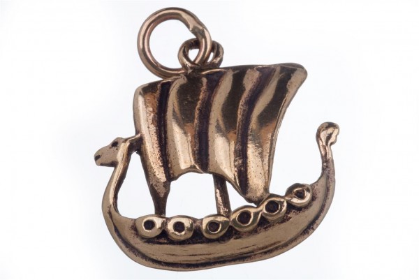Wikinger Anhänger 'Wikingerboot' aus Bronze - Mittelalter, Larp, Reenactment Schmuck