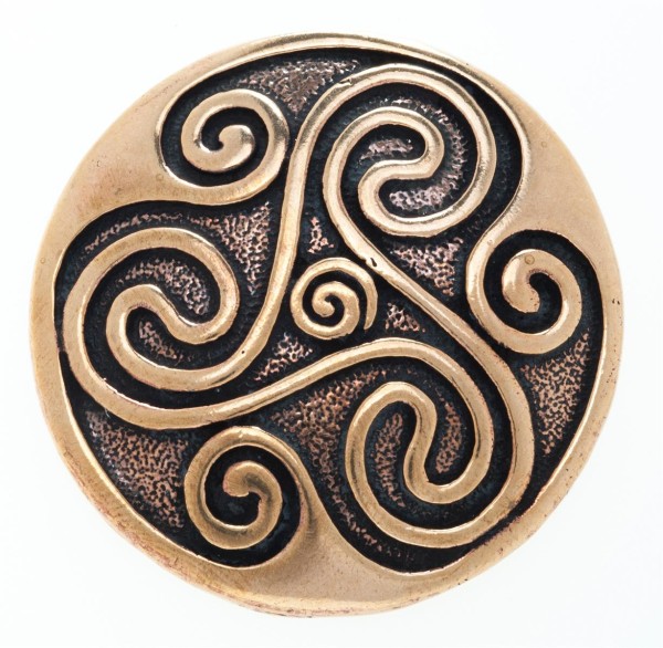 Keltisches Amulett, Anhänger 'Caila – Große Triskele' aus Bronze- Mittelalter, Larp, Reenactment Sch