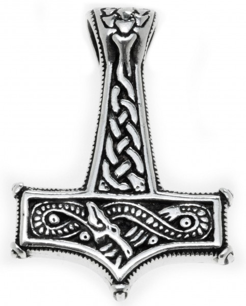 Thorshammer Mjölnir Anhänger 'Thumìr' aus Silber 925 - Mittelalter, Larp, Reenactment Schmuck
