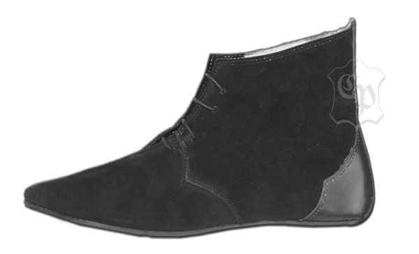 Mittelalter Halb-Stiefel Echt-Leder schwarz - Mittelalterliches Schuhwerk für Larp & Reenactment