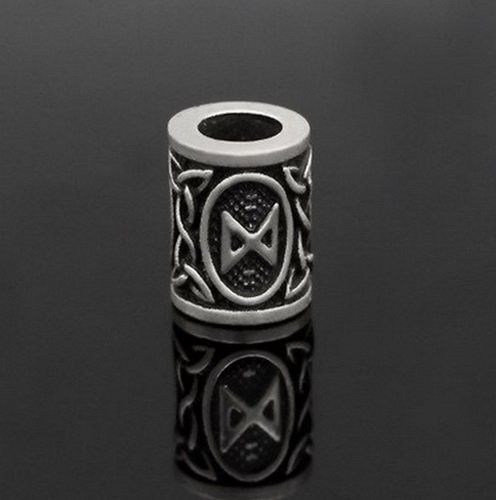 Runen-Perle "Dagaz" - 6 mm Loch - Bartschmuck