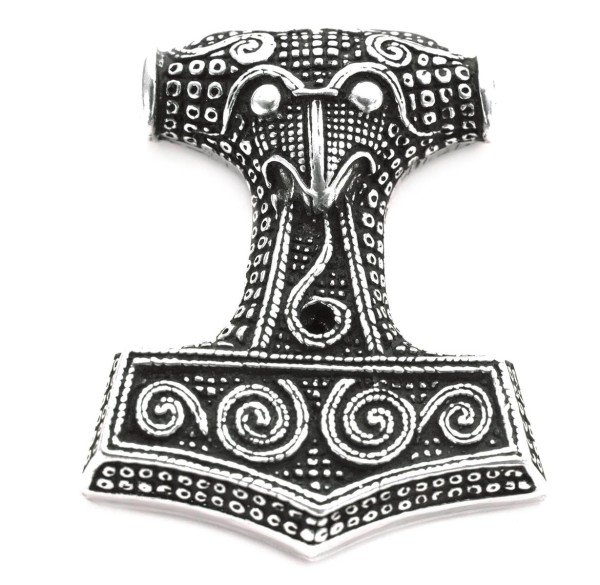 Thorshammer Mjölnir Anhänger 'Thortal - Schonenhammer' aus Silber 925 - Mittelalter, Larp, Reenactme