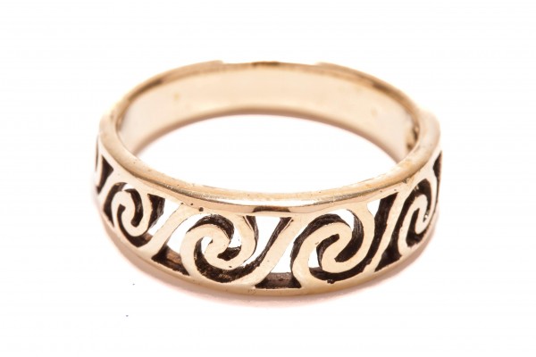 Ring 'Meena' mit Spiralmuster aus Bronze Bronzering