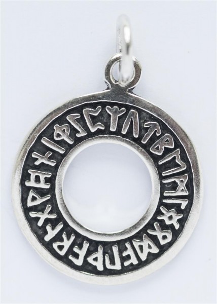Wikinger Anhänger 'Futhark - Runen' aus Silber 925 - Mittelalter, Larp, Reenactment Schmuck