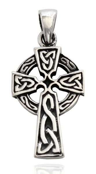 Keltisches Amulett, Anhänger 'Arawn Keltisches Kreuz' aus Silber 925- Mittelalter, Larp, Reenactment
