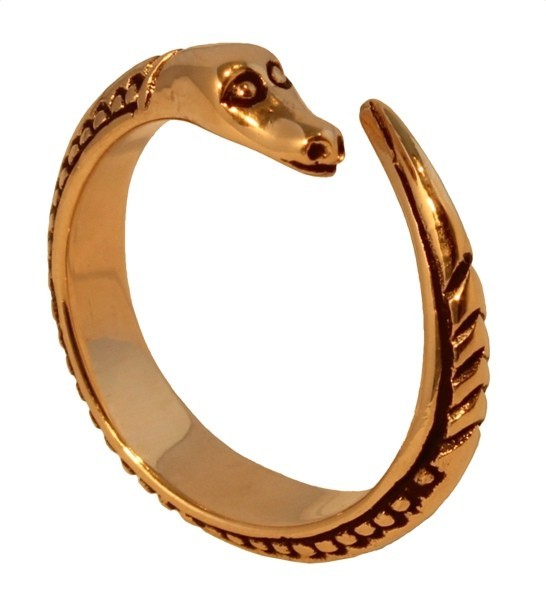 Wikingerring Sima Dragon Bronze - Schmuck Accessoire für Historische Gewandungen, Reenactment und Li
