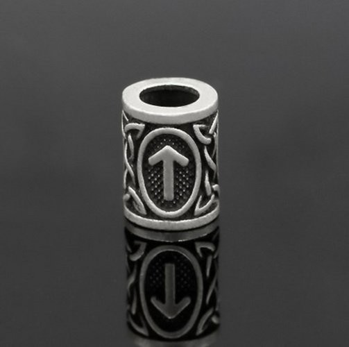 Runen-Perle "Tiwaz" - 6 mm Loch - Bartschmuck