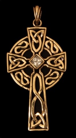 Keltisches Amulett, Anhänger 'Arcana Keltisches Kreuz' aus Bronze- Mittelalter, Larp, Reenactment Sc
