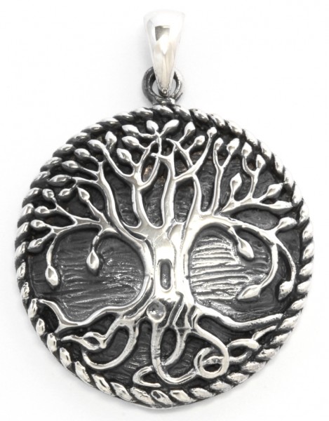 Amulett, Anhänger 'Fearn - Baum des Lebens Groß' aus Silber 925 - Mittelalter, Larp, Fantasy Schmuck