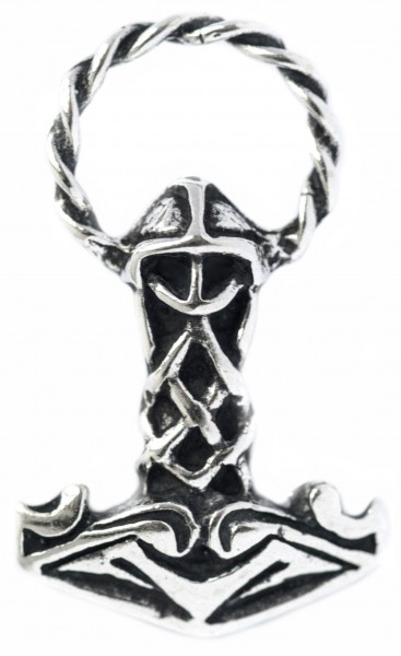 Thorshammer Mjölnir Anhänger 'Ragnar - Thorshammer mit Ring' aus Silber 925 - Mittelalter, Larp, Ree