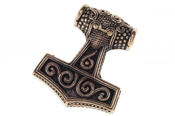 Thorshammer Mjölnir Anhänger 'Beowulf' aus Bronze - Mittelalter, Larp, Reenactment Schmuck