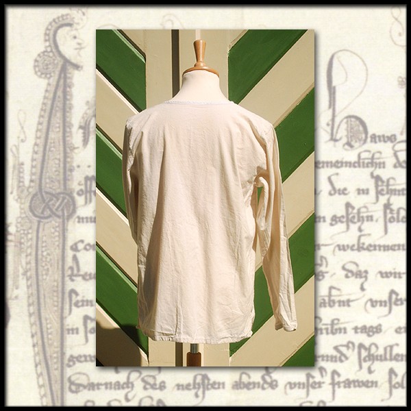 Einfaches Hemd ohne Kragen Schnürhemd - 100 % Baumwolle - Mittelalter und LARP Gewand Maßanfertigung